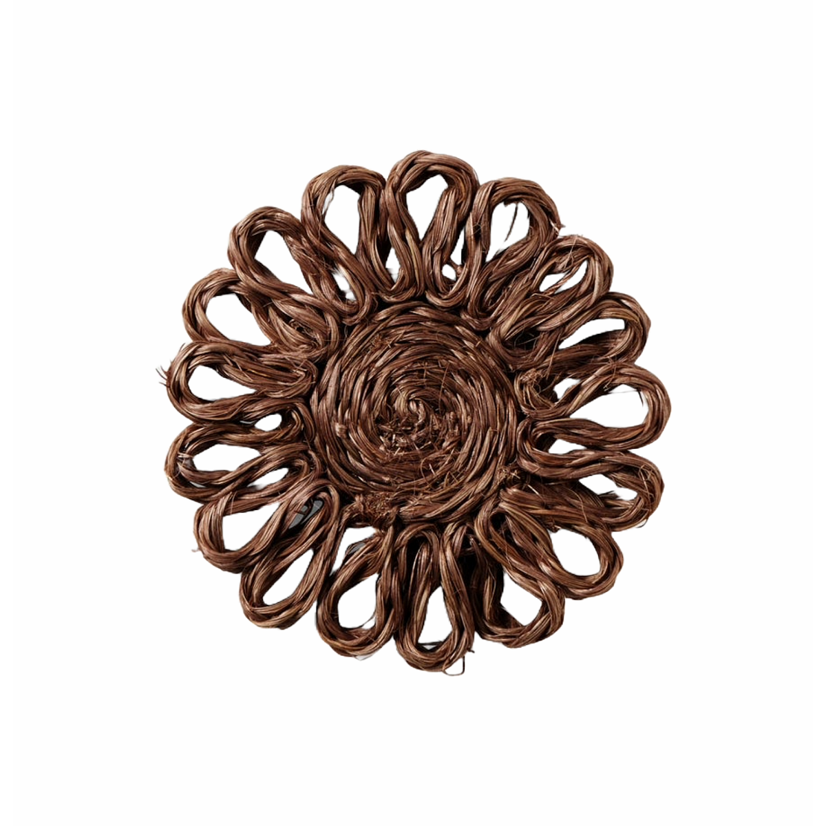 Teigan Abaca Floral Coaster Boxed Set of 4 - Brown