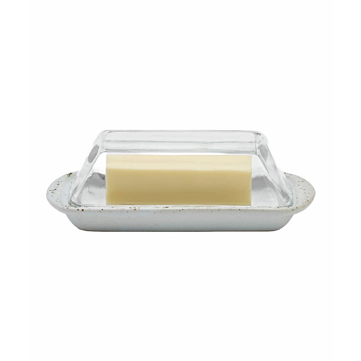 Lessie White Salt Glaze Butter Dish