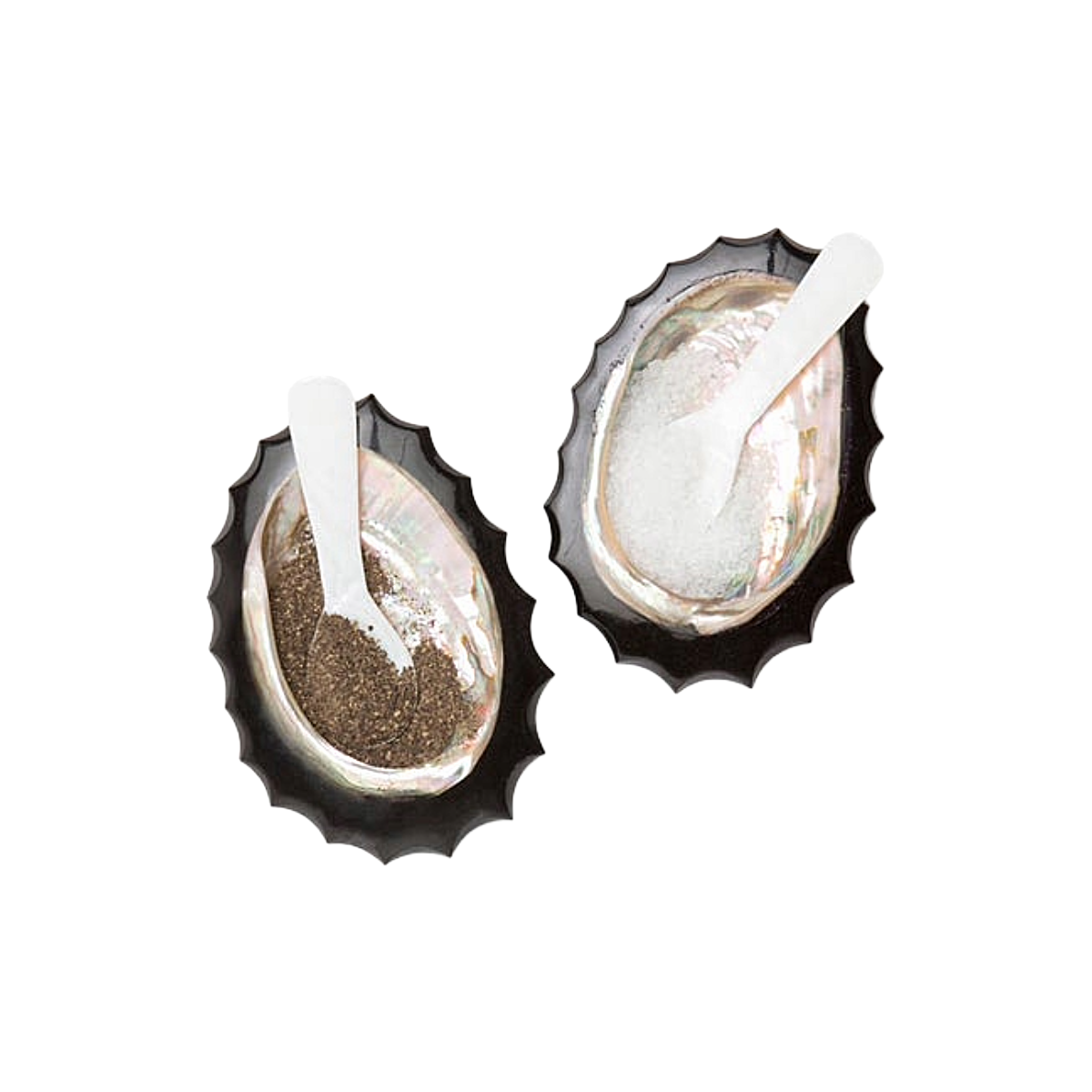 Tilda Resin/Shell Pinch Bowls - Black/Abalone