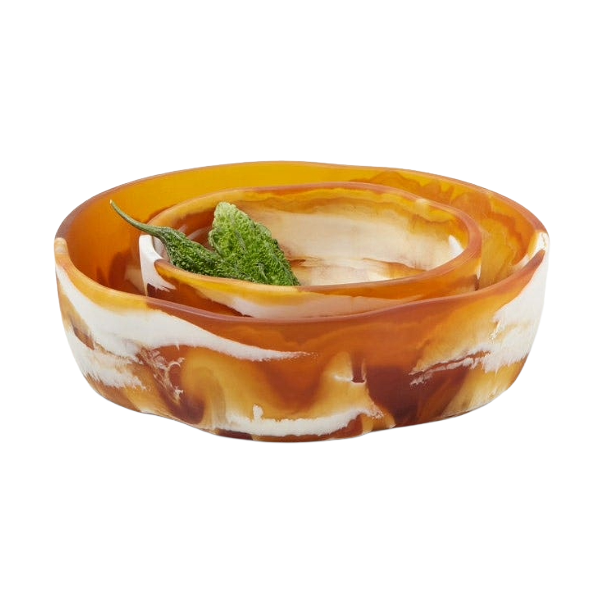 Beatrix Resin Serving Bowls Set/2 - Brown