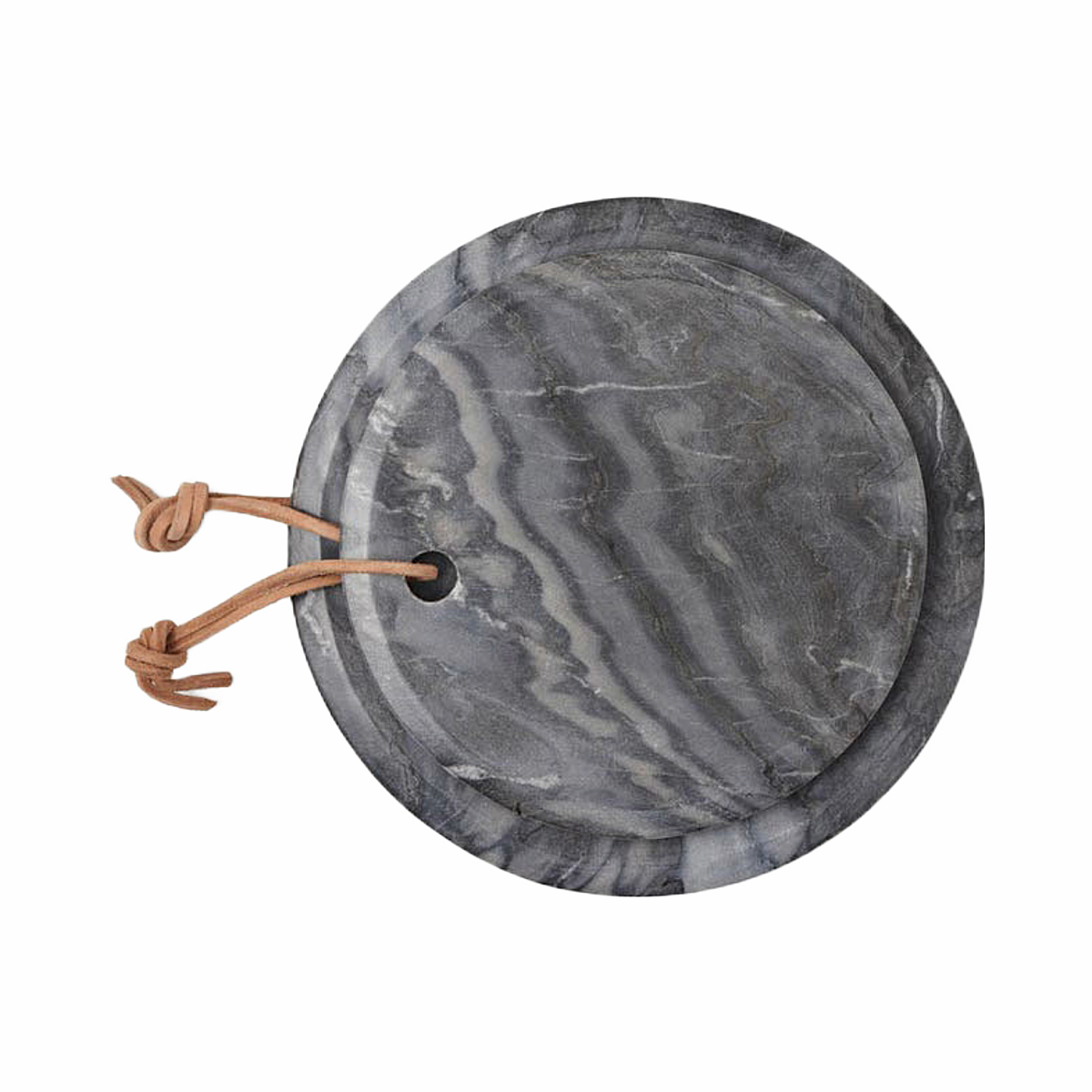 Viola Marble Round Serving Board Set/2 - Black