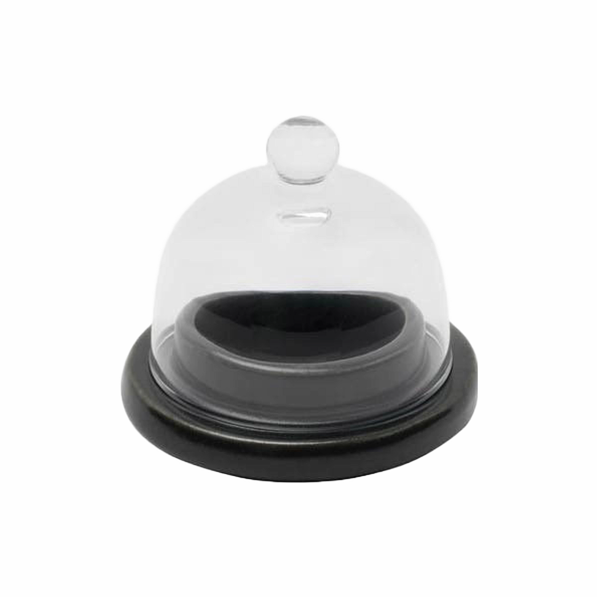 Marcus Black Glaze Round Butter Dish