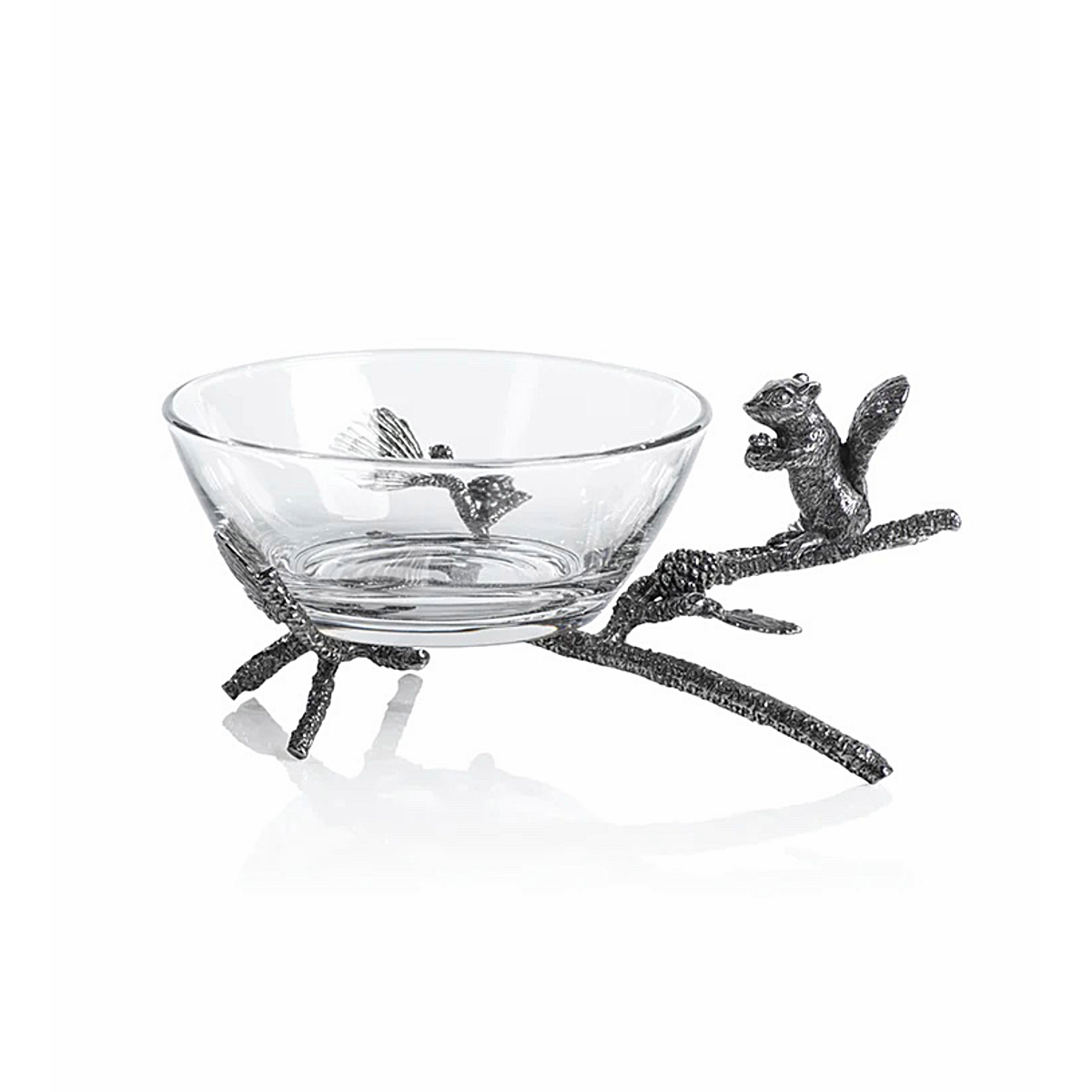 St. Anton Pewter and Glass Squirrel Bowl