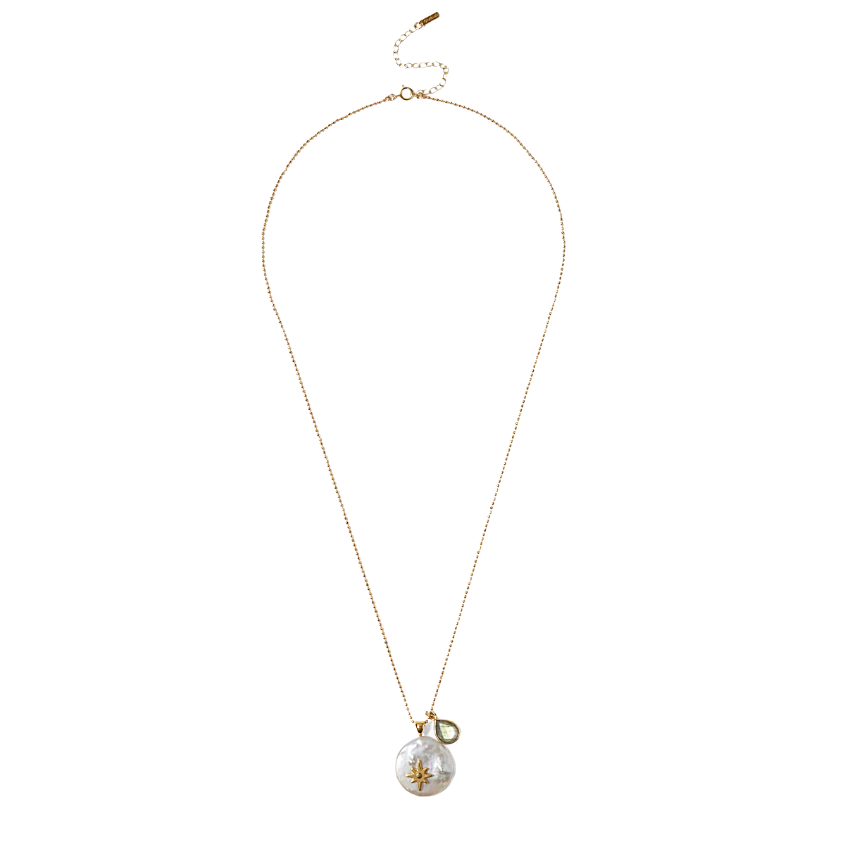Beacon Charm and White Mix Pearl Necklace