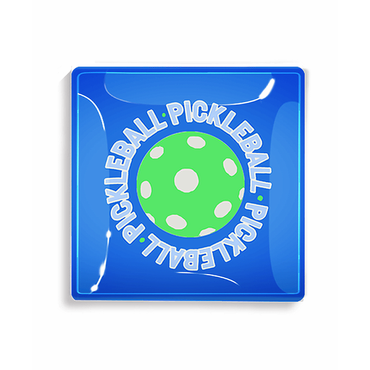 Pickleball Royal Blue Decoupage Glass Tray