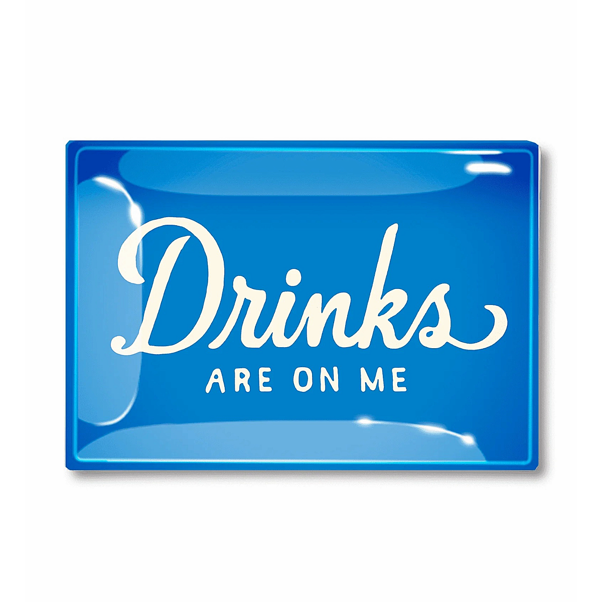 Drinks Are On Me Decoupage Glass Tray - Blue