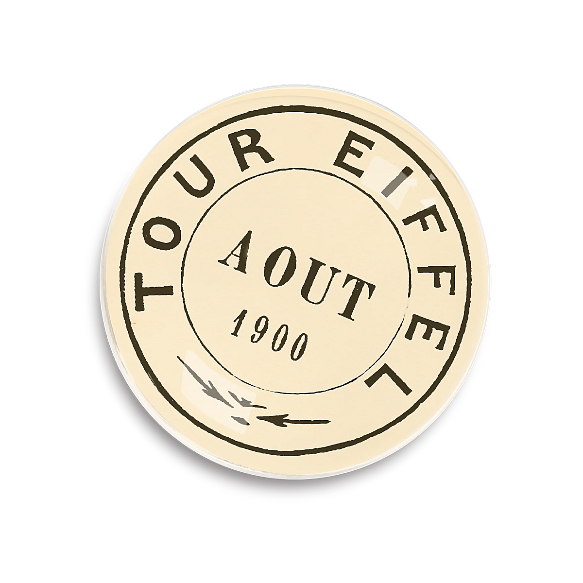 Tour Eiffel Decoupage Glass Tray