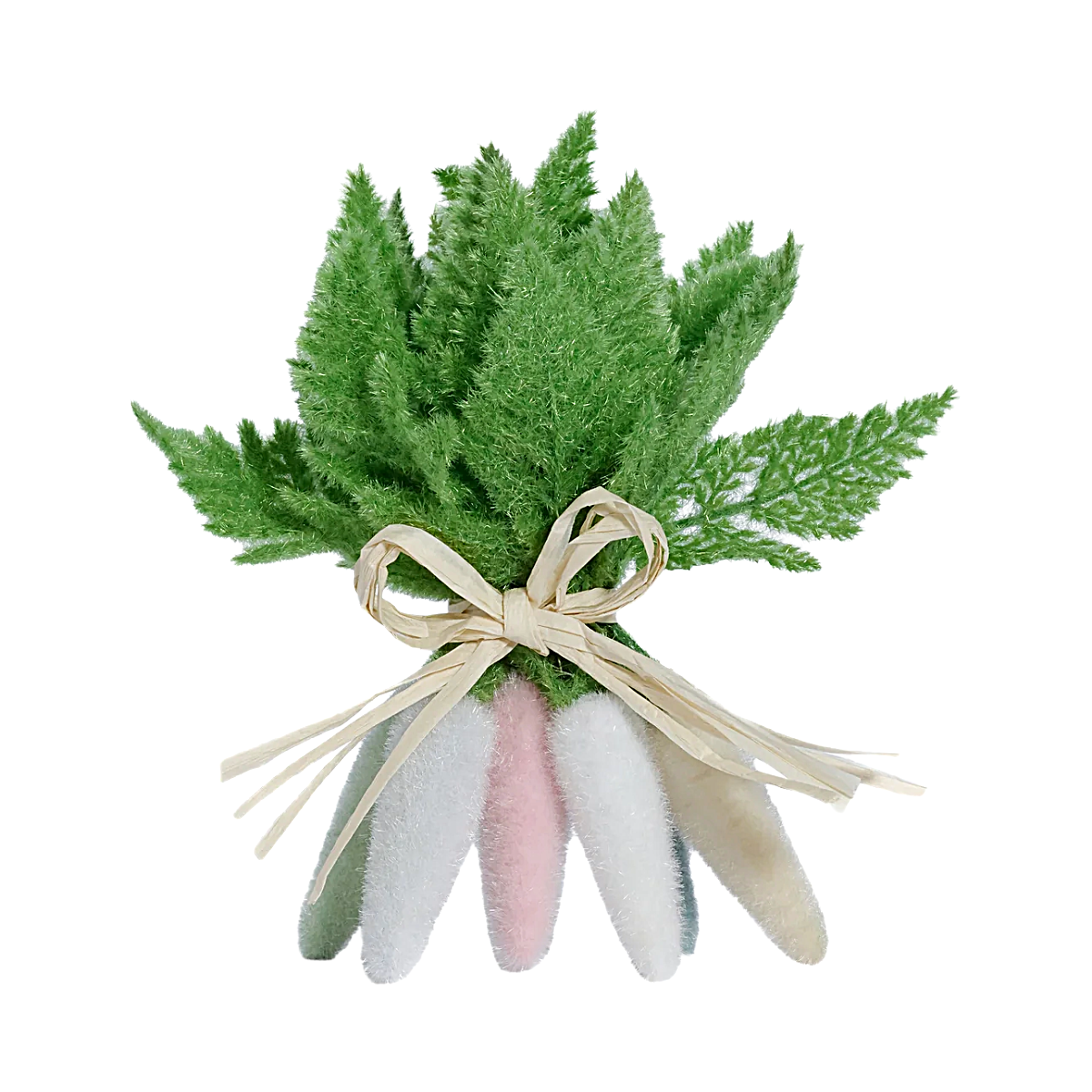 Flocked Colored Carrots Cluster