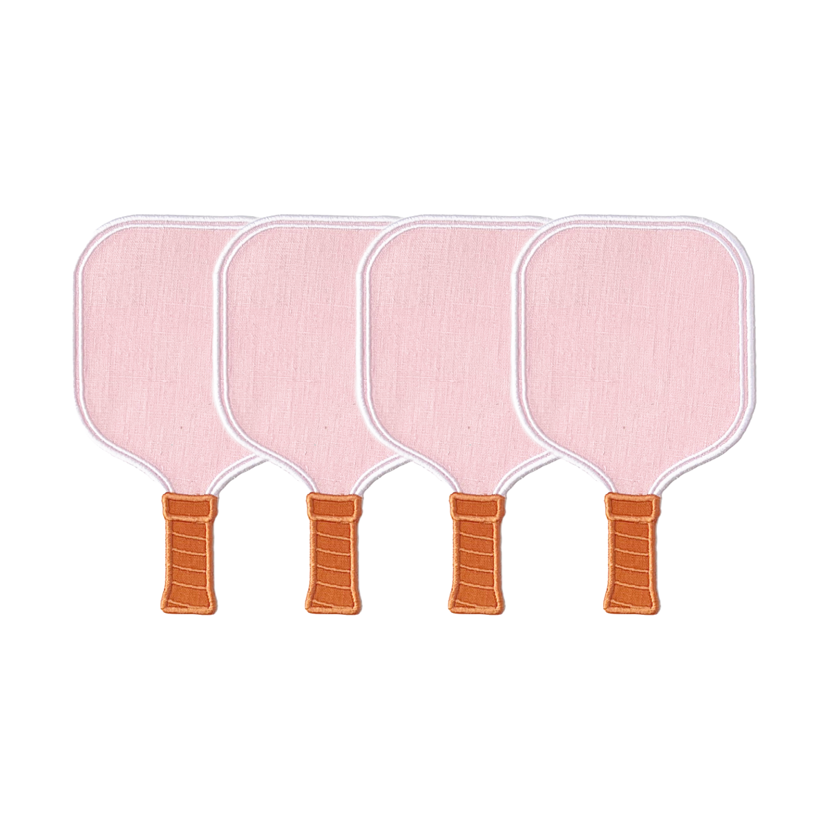 Pink Pickleball Paddle Linen Cocktail Napkins Set of 4