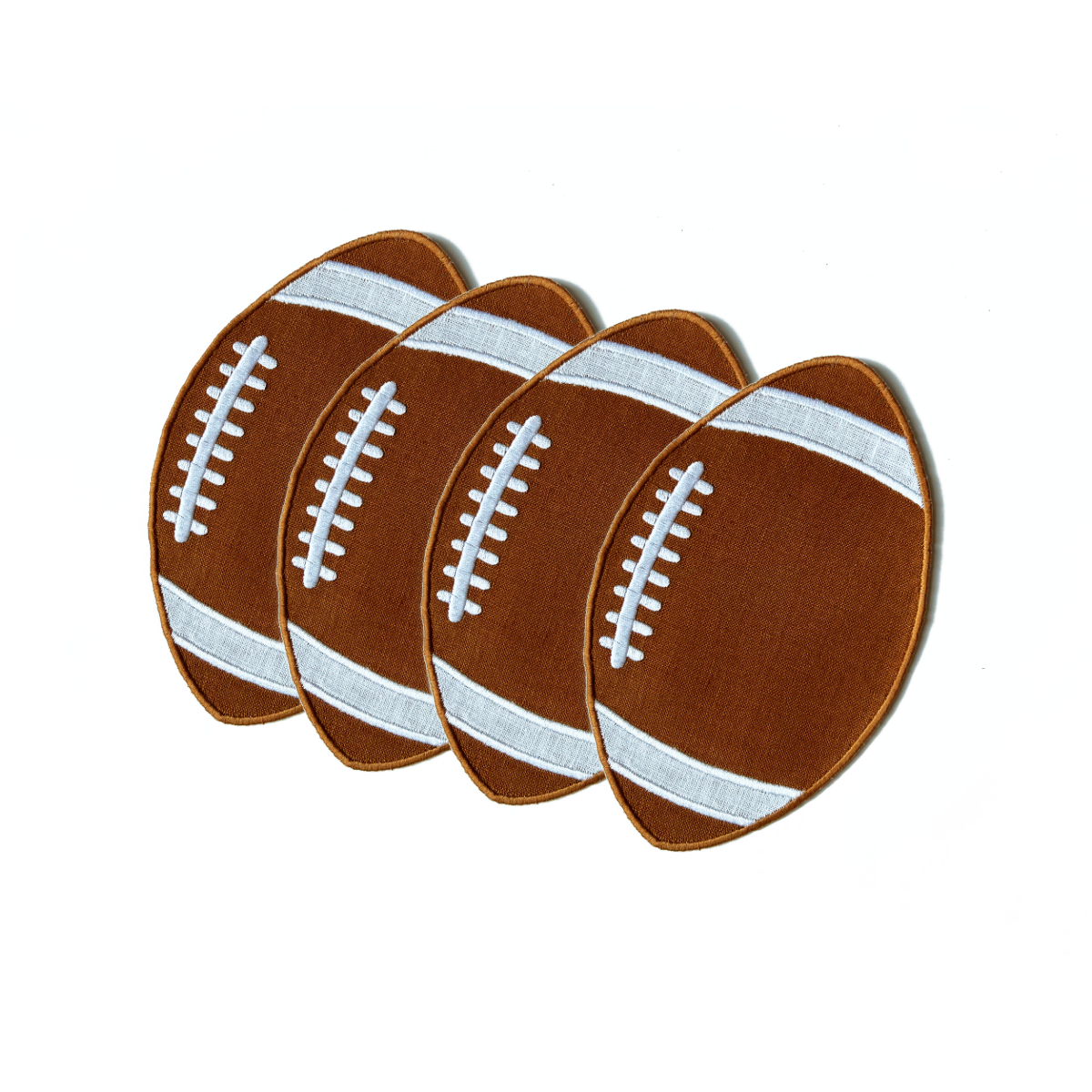 Football Linen Cocktail Napkins Set of 4