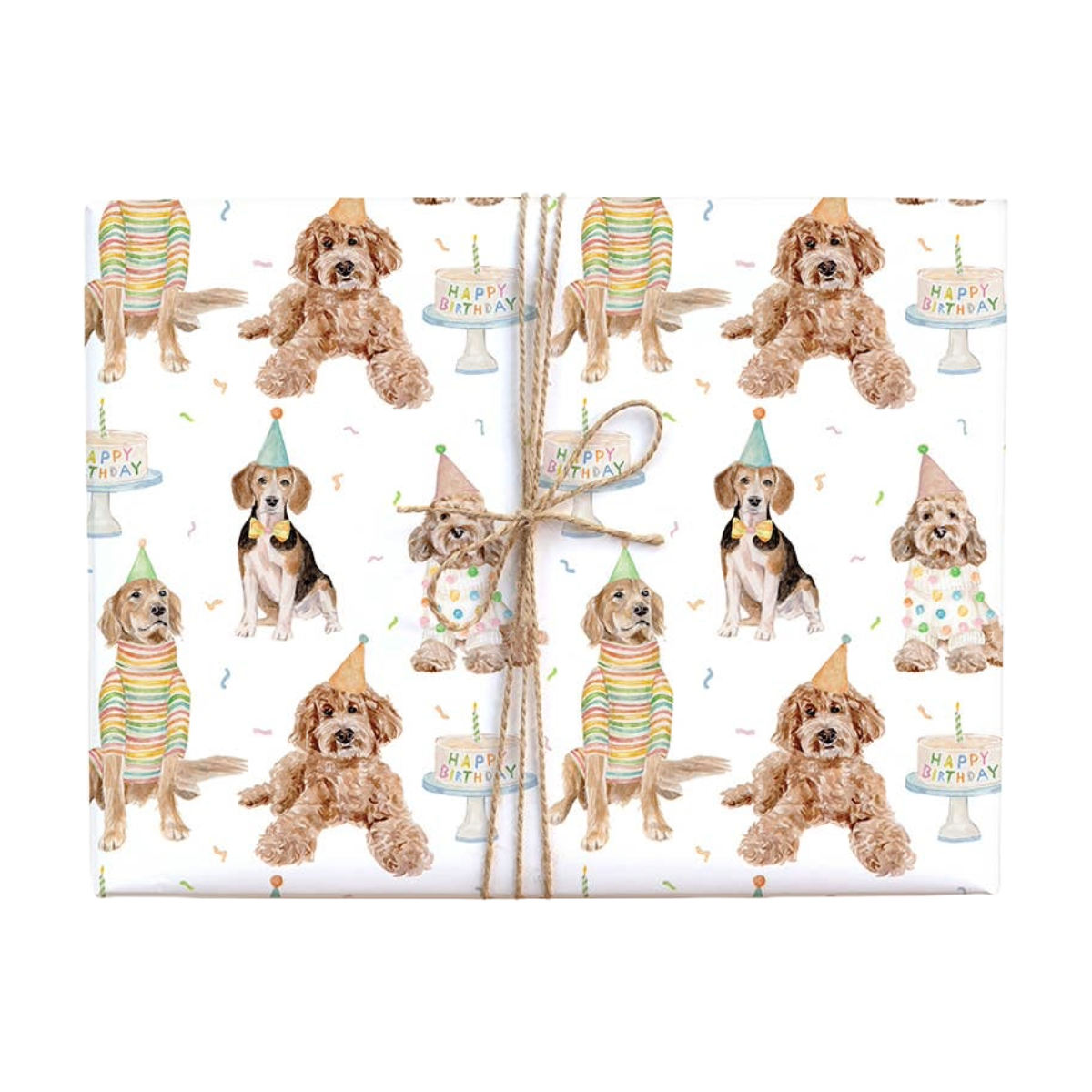 Birthday Dogs Gift Wrap Roll