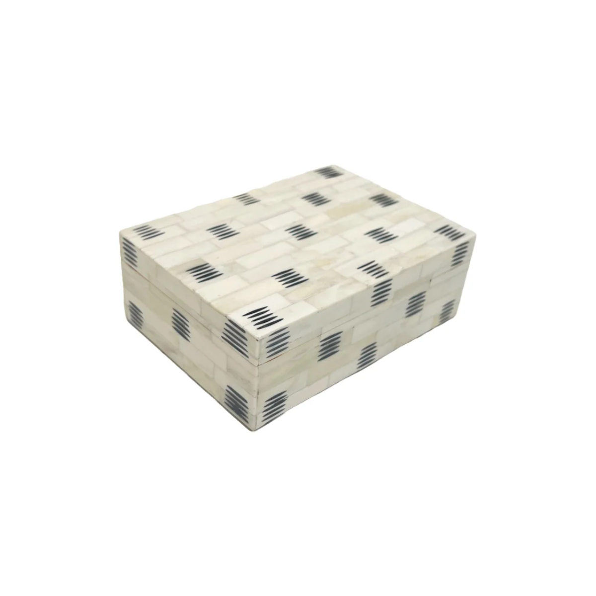 Ivory and Black Geometric Decorative Box
