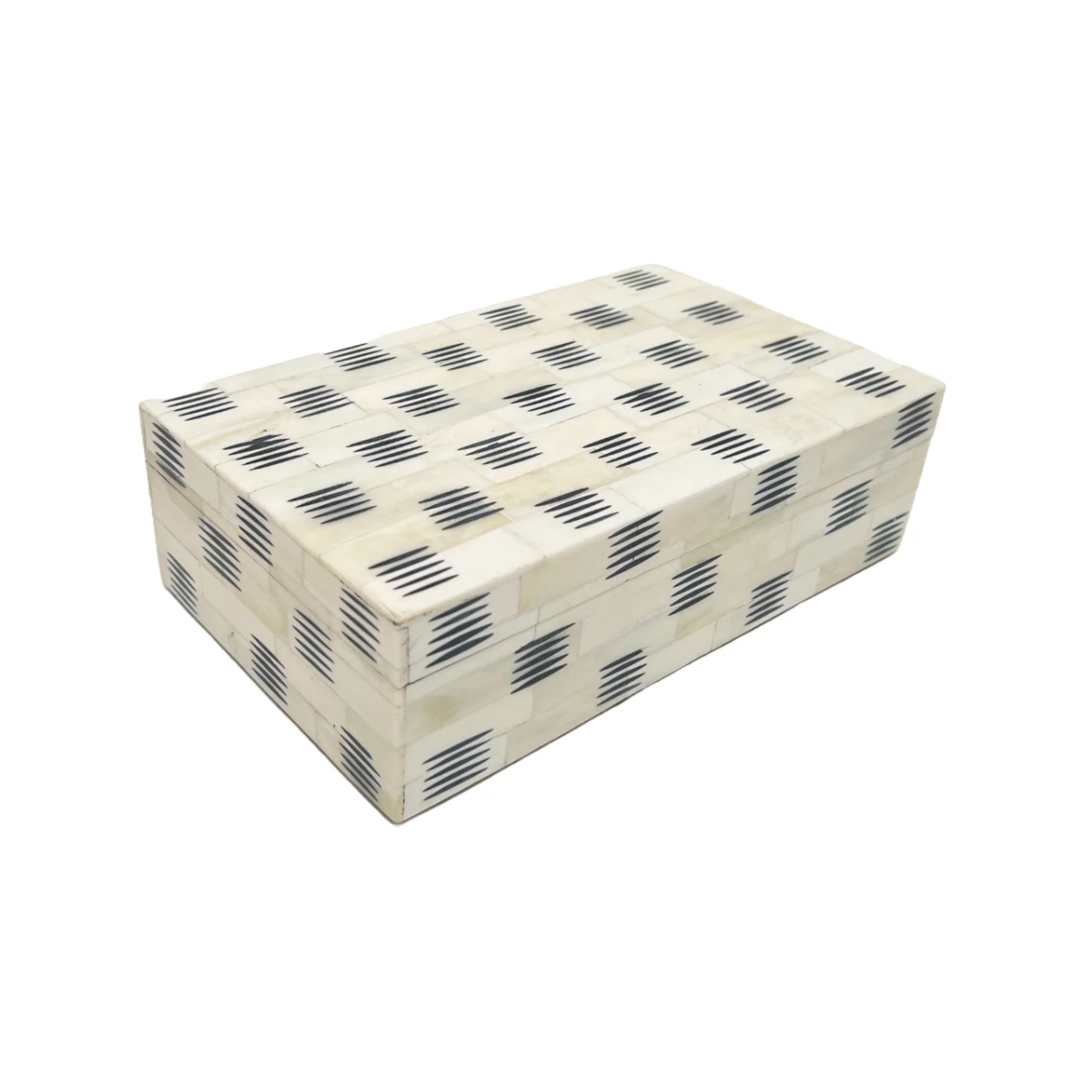 Ivory and Black Geometric Decorative Box