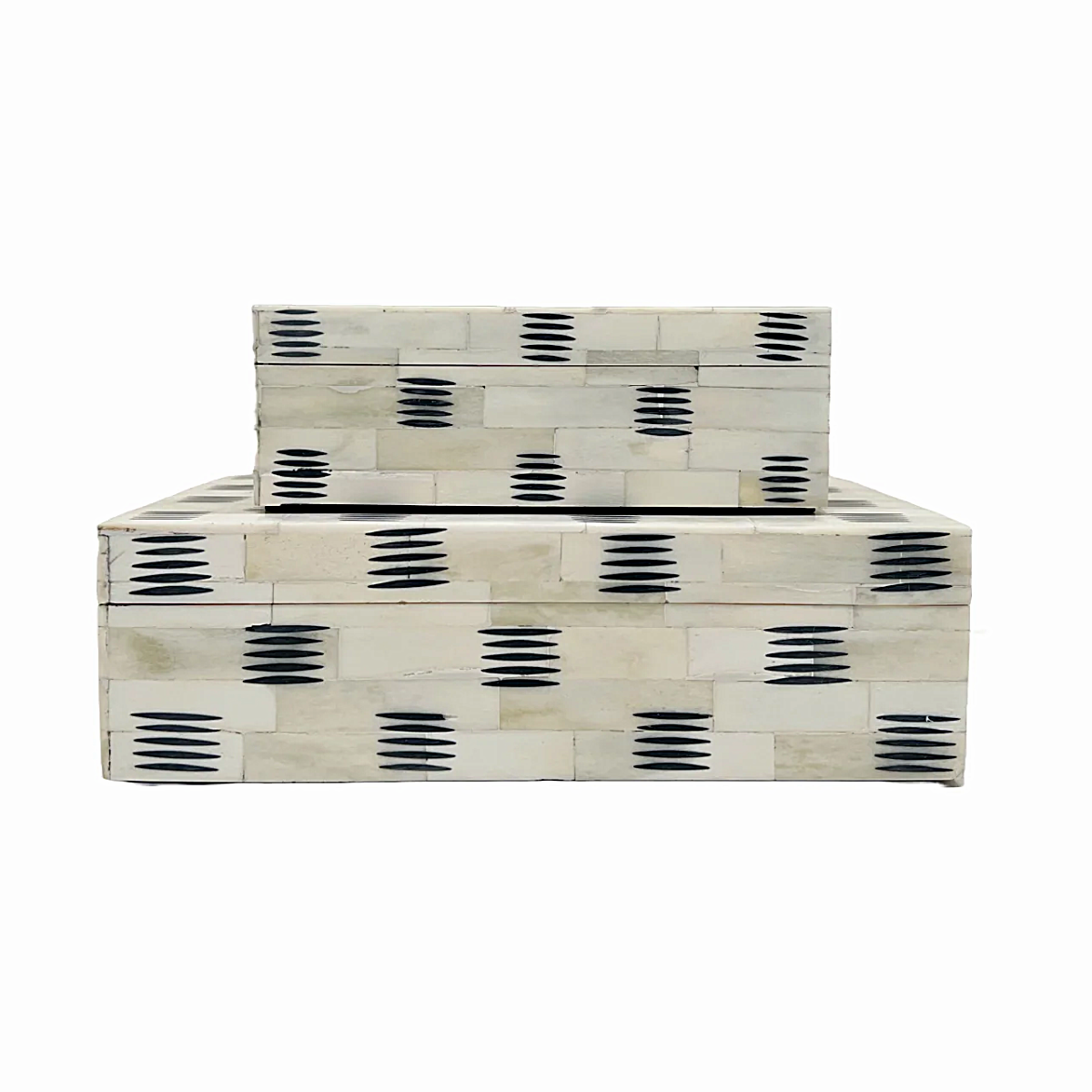 Ivory and Black Geometric Decorative Box