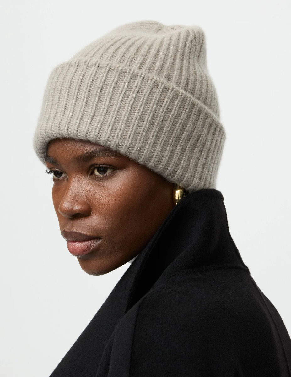 Ribbed Beanie - Greige
