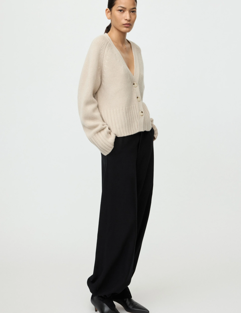 V-Neck Cardigan - Chalk