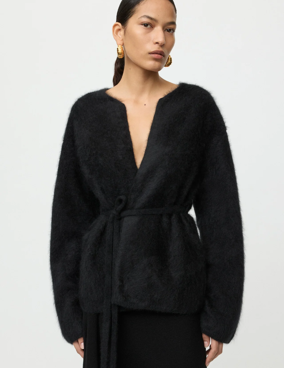 Brushed Cardigan - Black