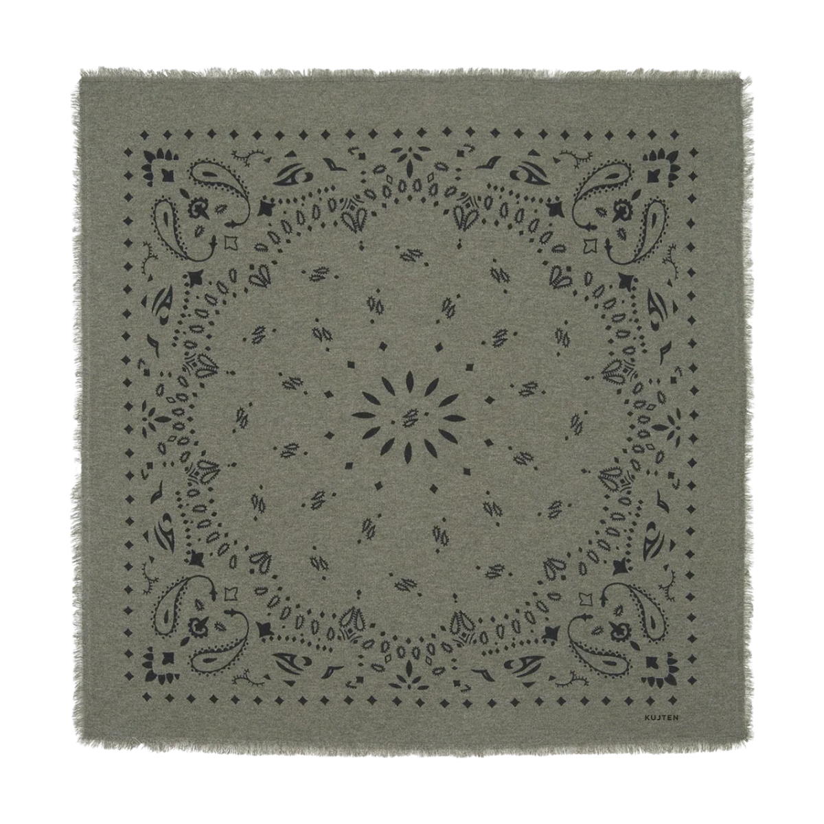 Hachiko Cashmere Bandana Scarf - Marl Khaki