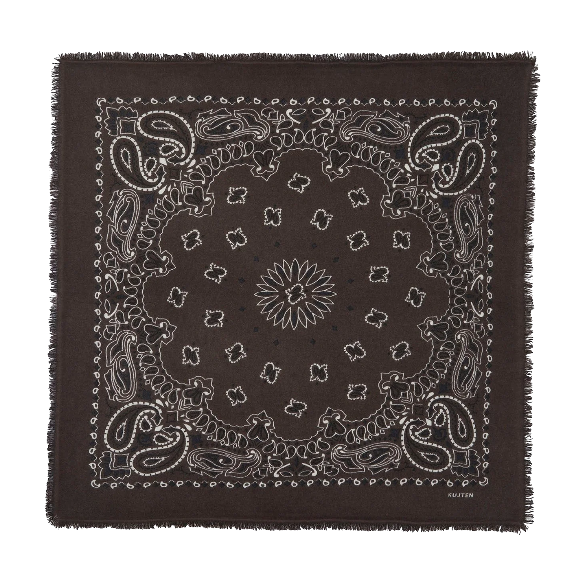 Hachiko Cashmere Bandana Scarf - Brown