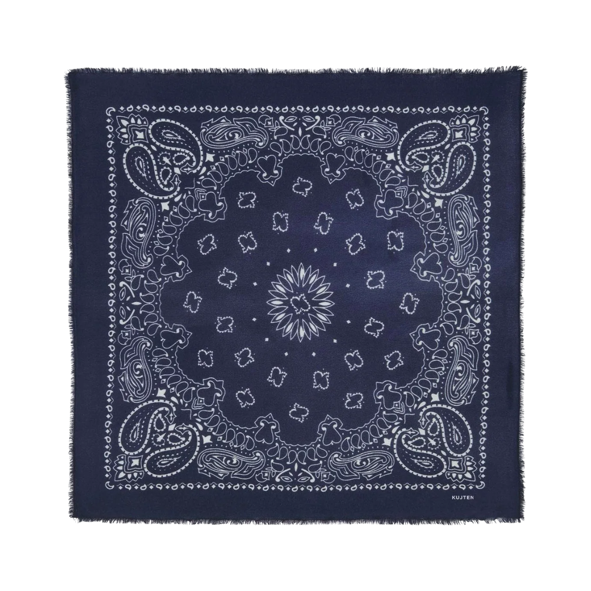 Hachiko Cashmere Bandana Scarf - Navy