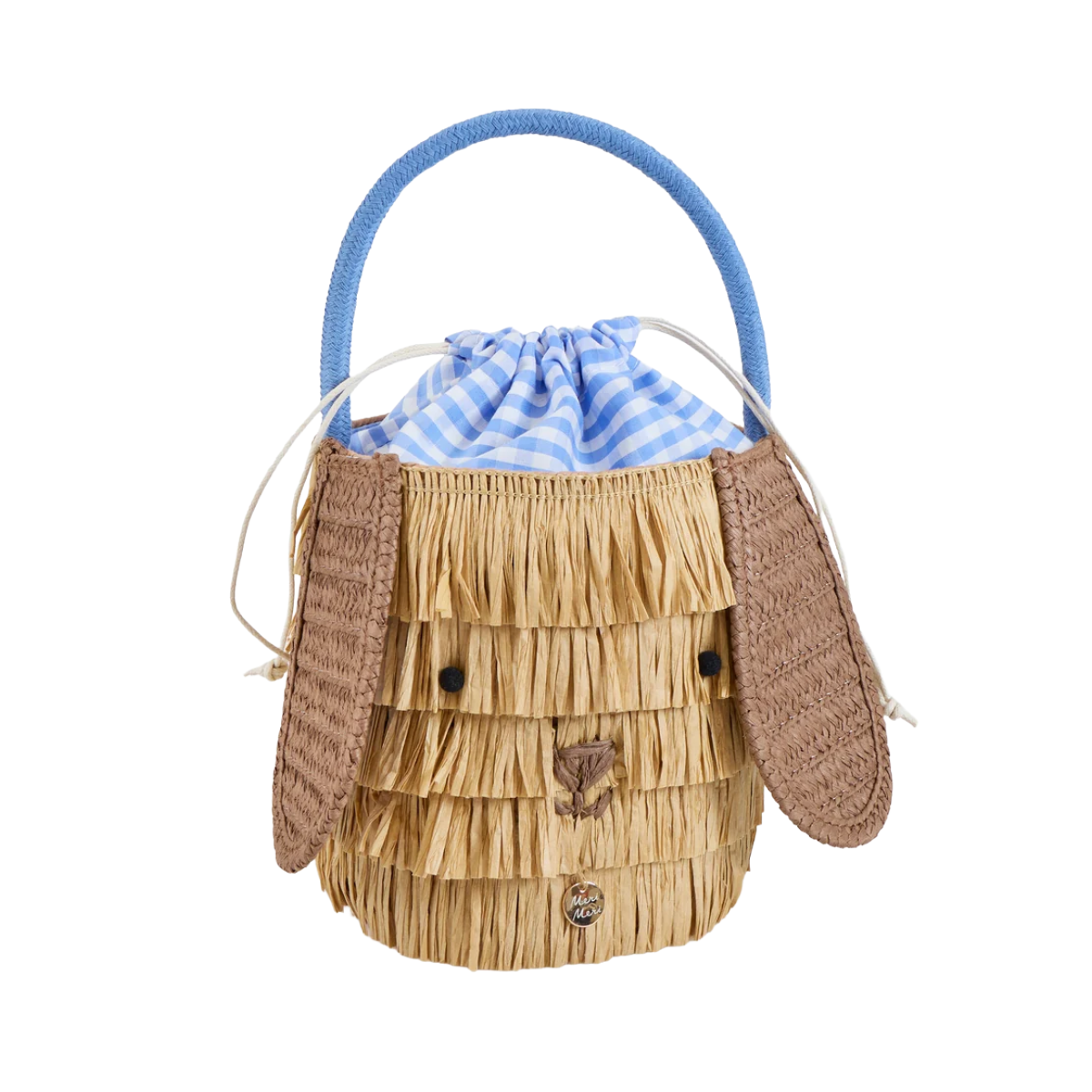 Shaggy Raffia Puppy Basket