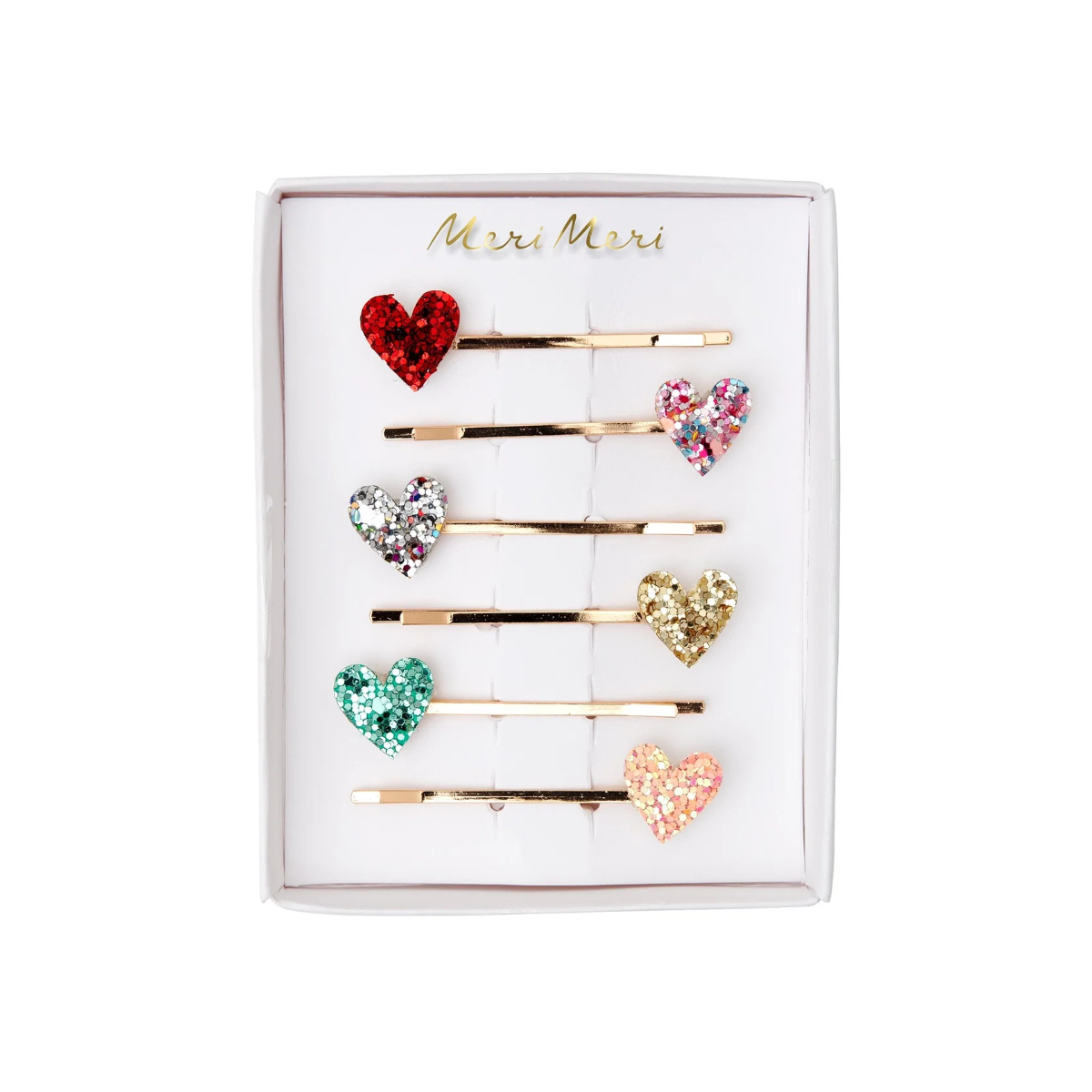 Glitter Heart Hair Slides