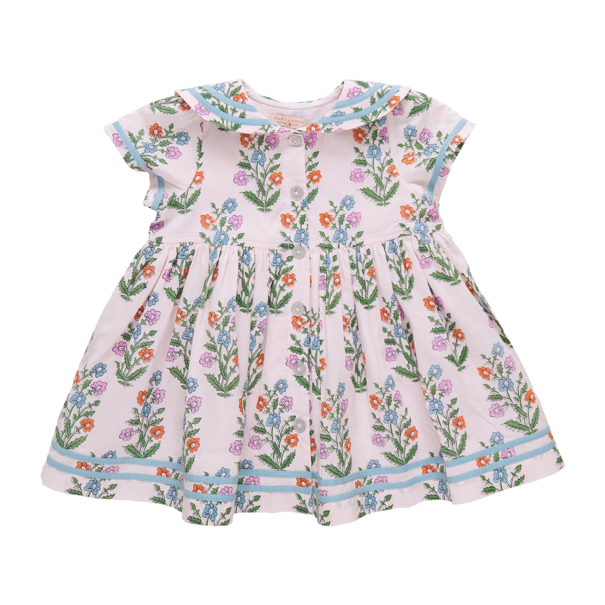 Elowen Dress - Pink Dewdrop Block Print Spring