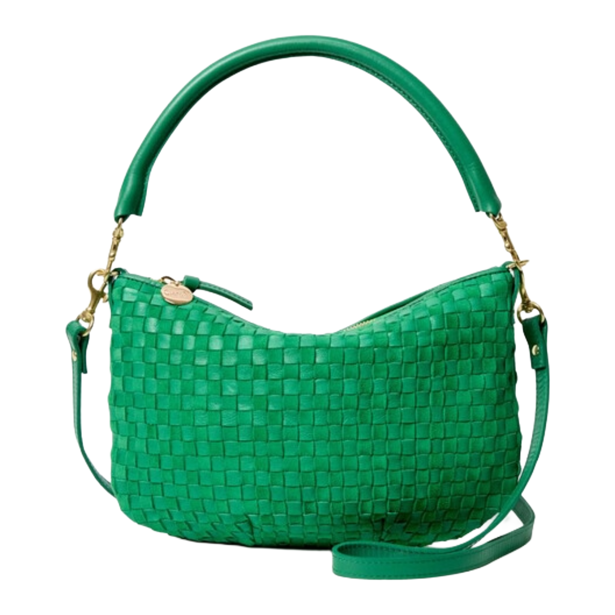 Petit Moyen Messenger- Leather & Suede Woven Checker