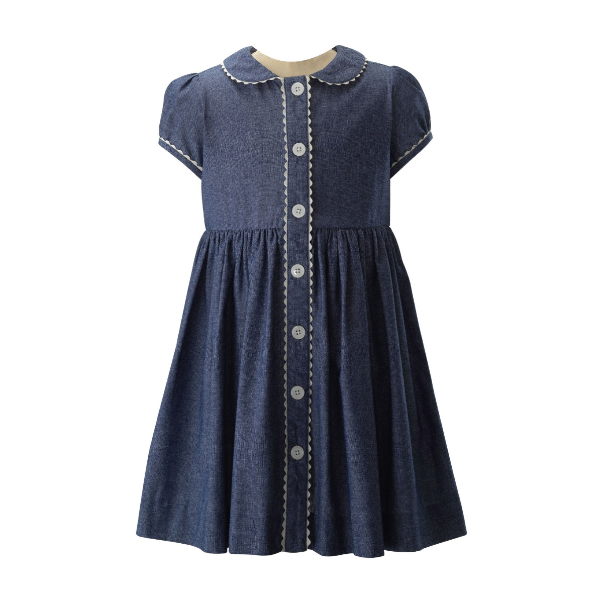 Chambray Button-Front Dress