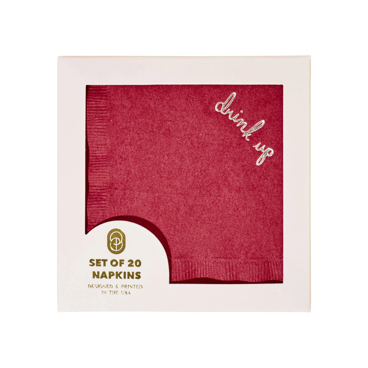 Cocktail Napkins - Burgundy Drink Up