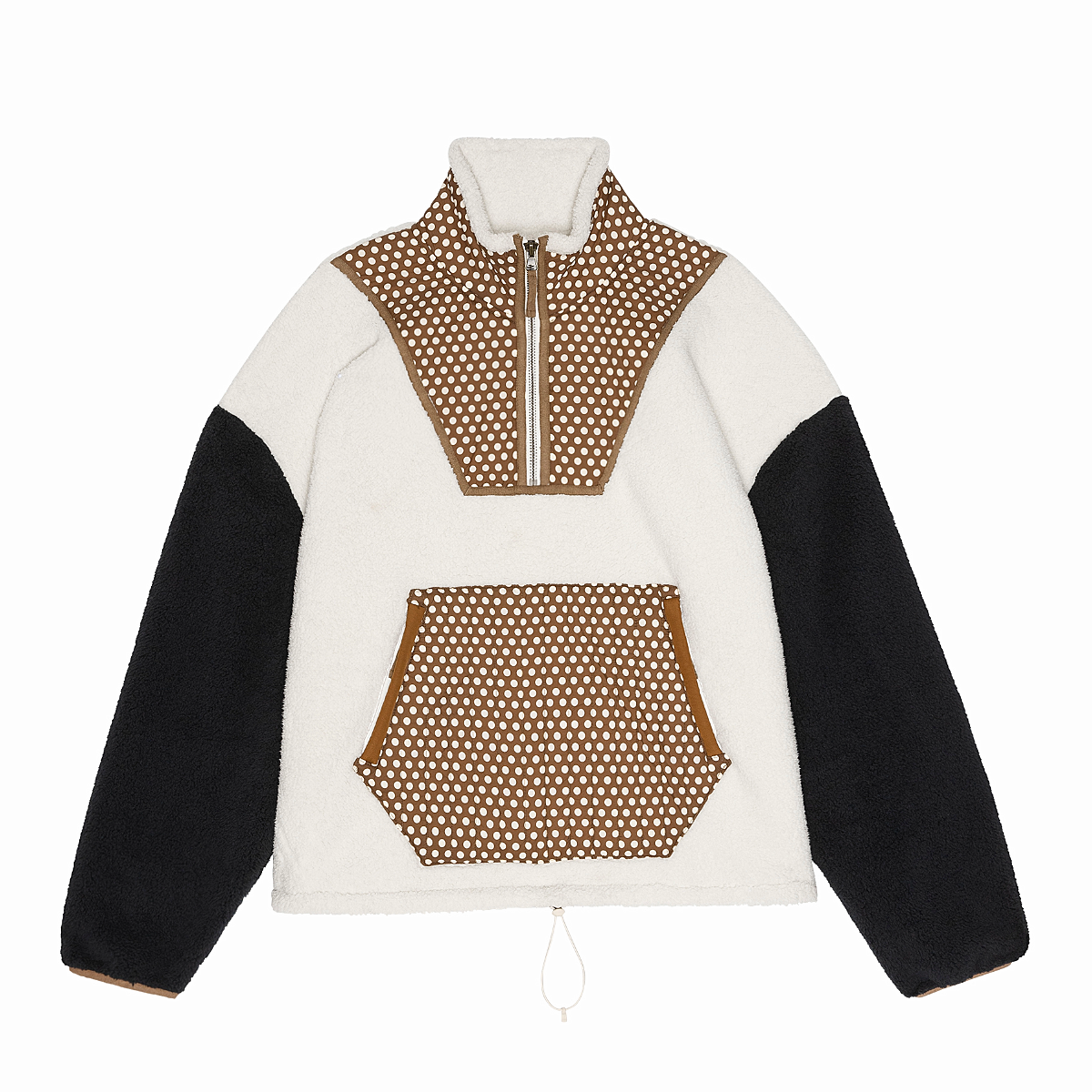 The Plush Crosswind Pullover - Cream With Chocolate Dot
