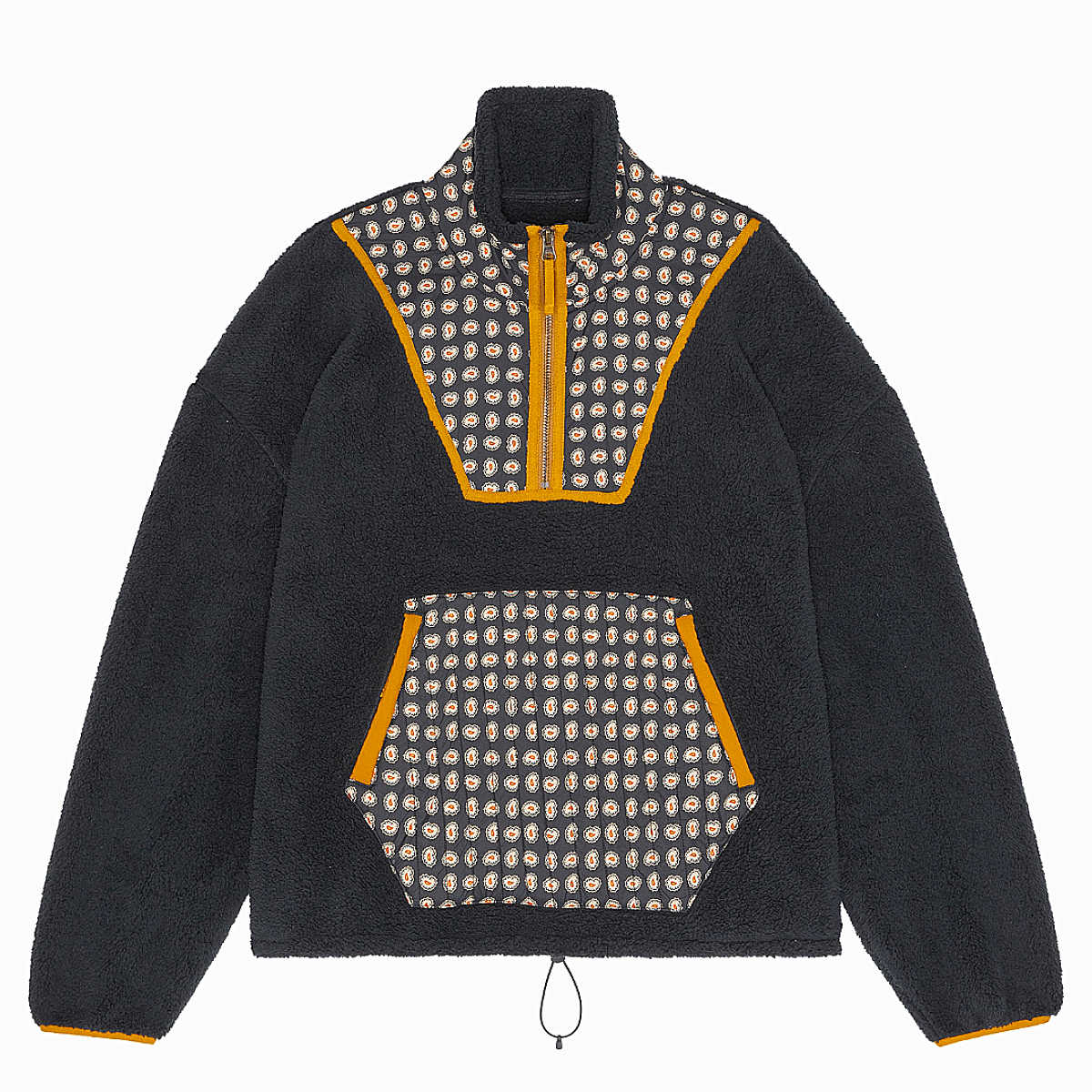The Plush Crosswind Pullover - Black With Paisley