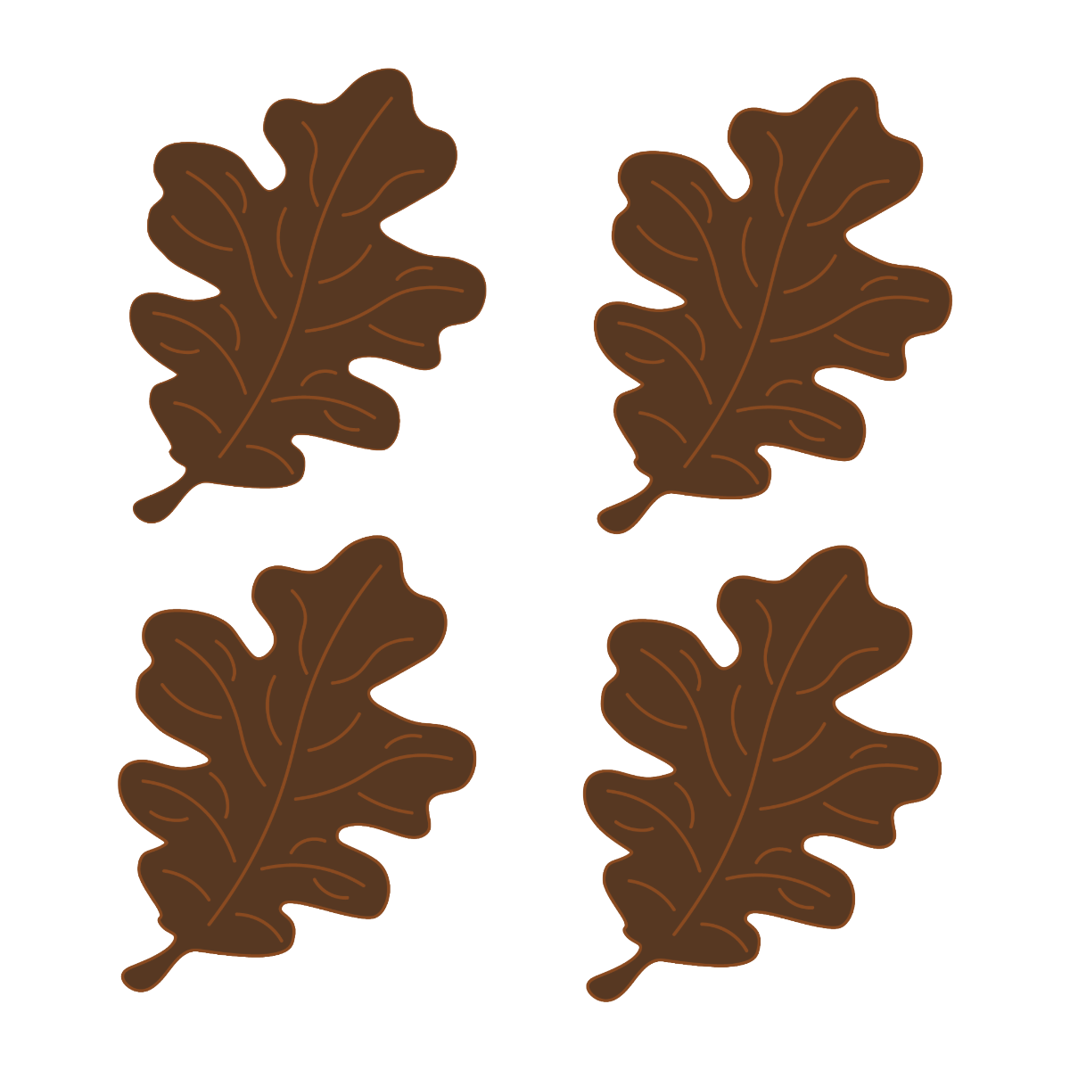 Oak Leaf Linen Cocktail Napkins Set of 4