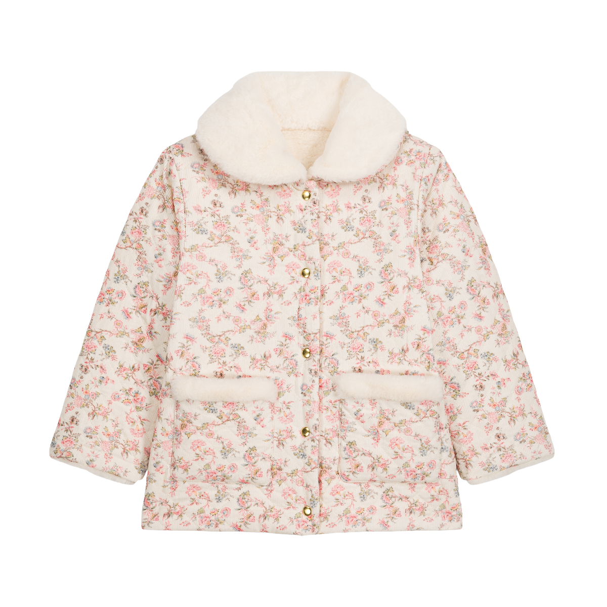 Dalila Reversible Coat - Cream Enchanted Aster