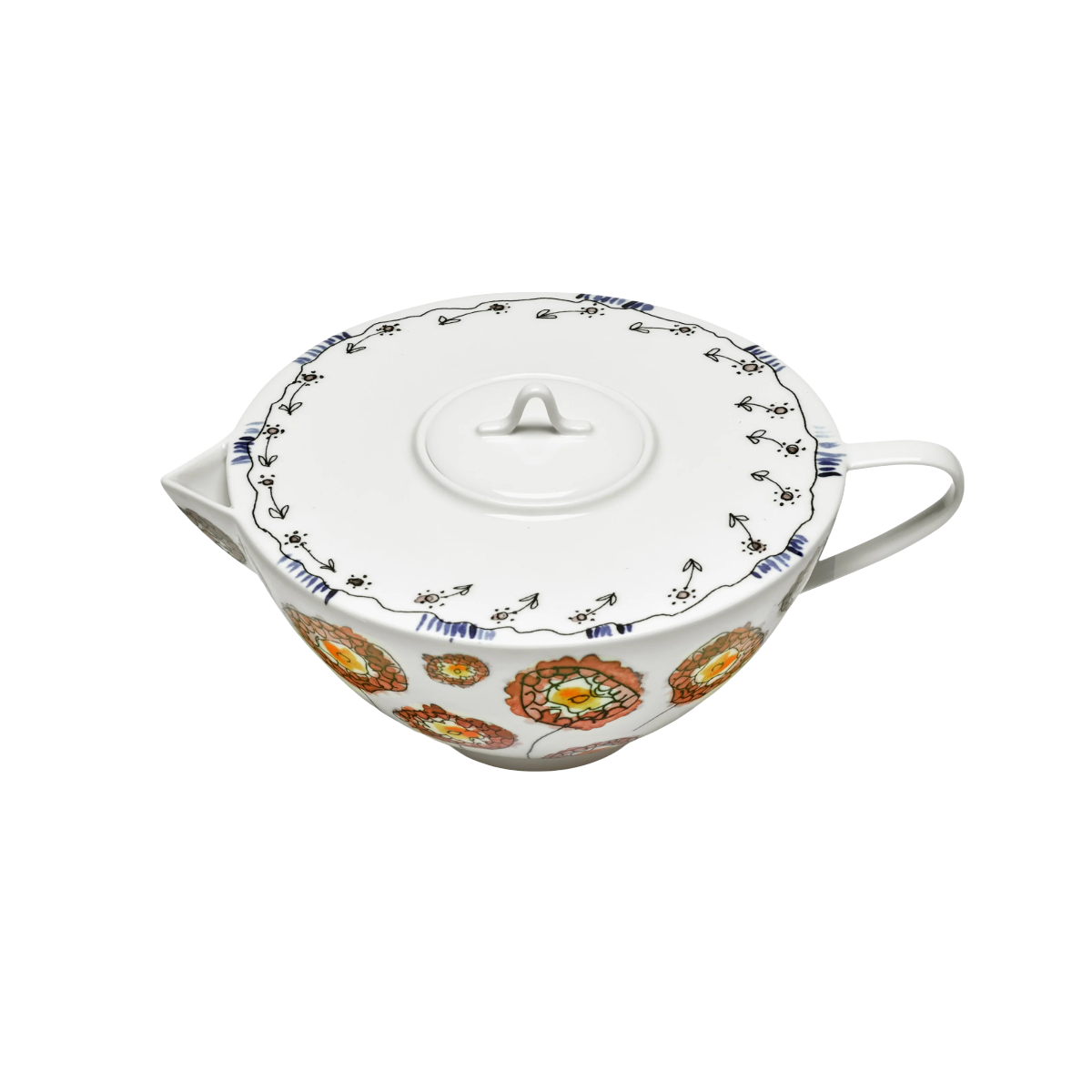 Marni Tea Pot - Anemone Milk Midnight Flower