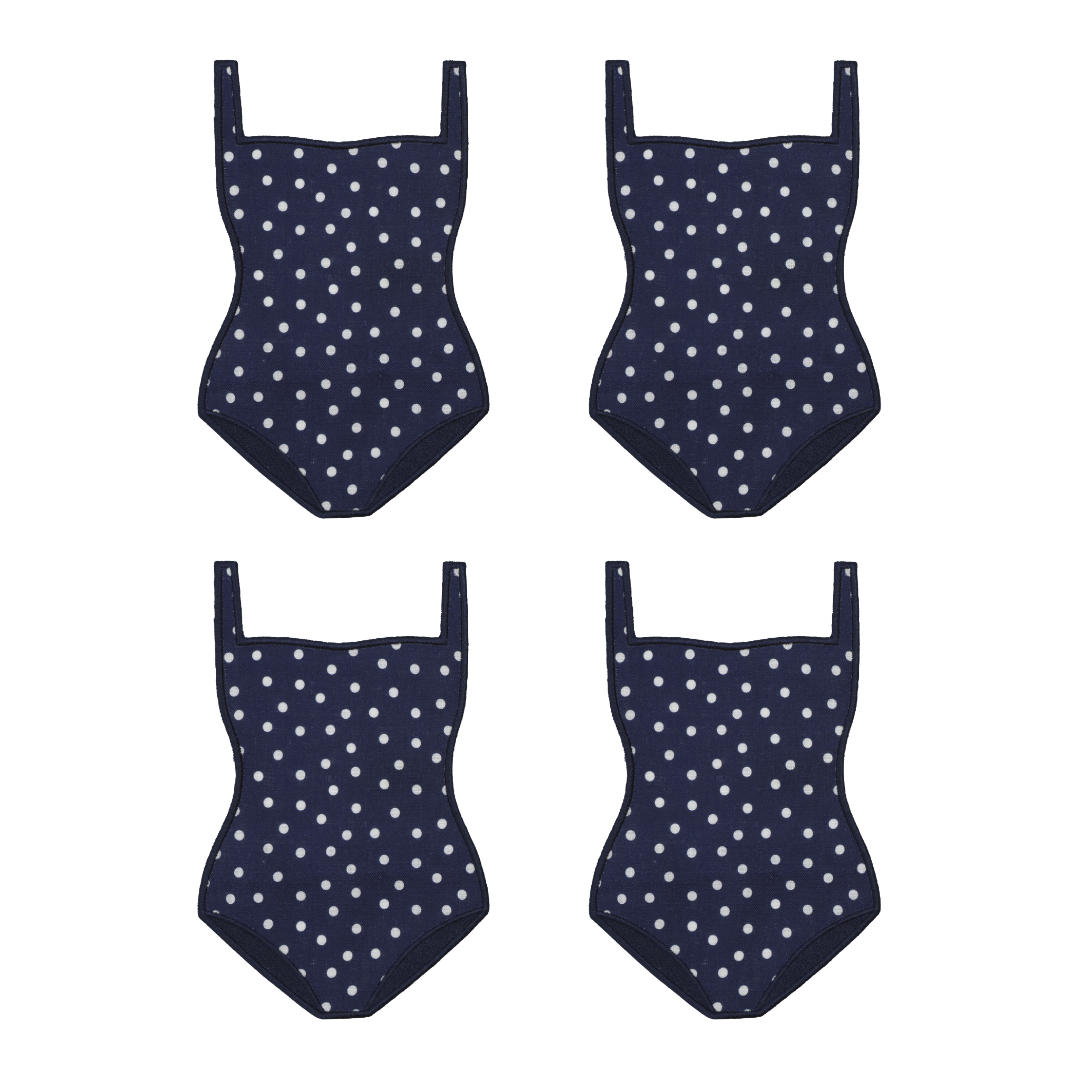 Polka Dot Swimsuit Cocktail Napkins Set of 4