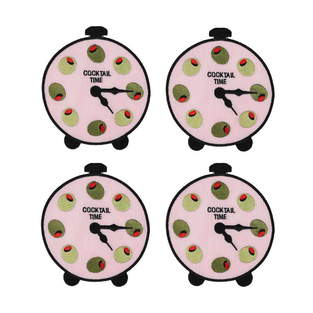 Cocktail Time Linen Cocktail Napkins Set of 4