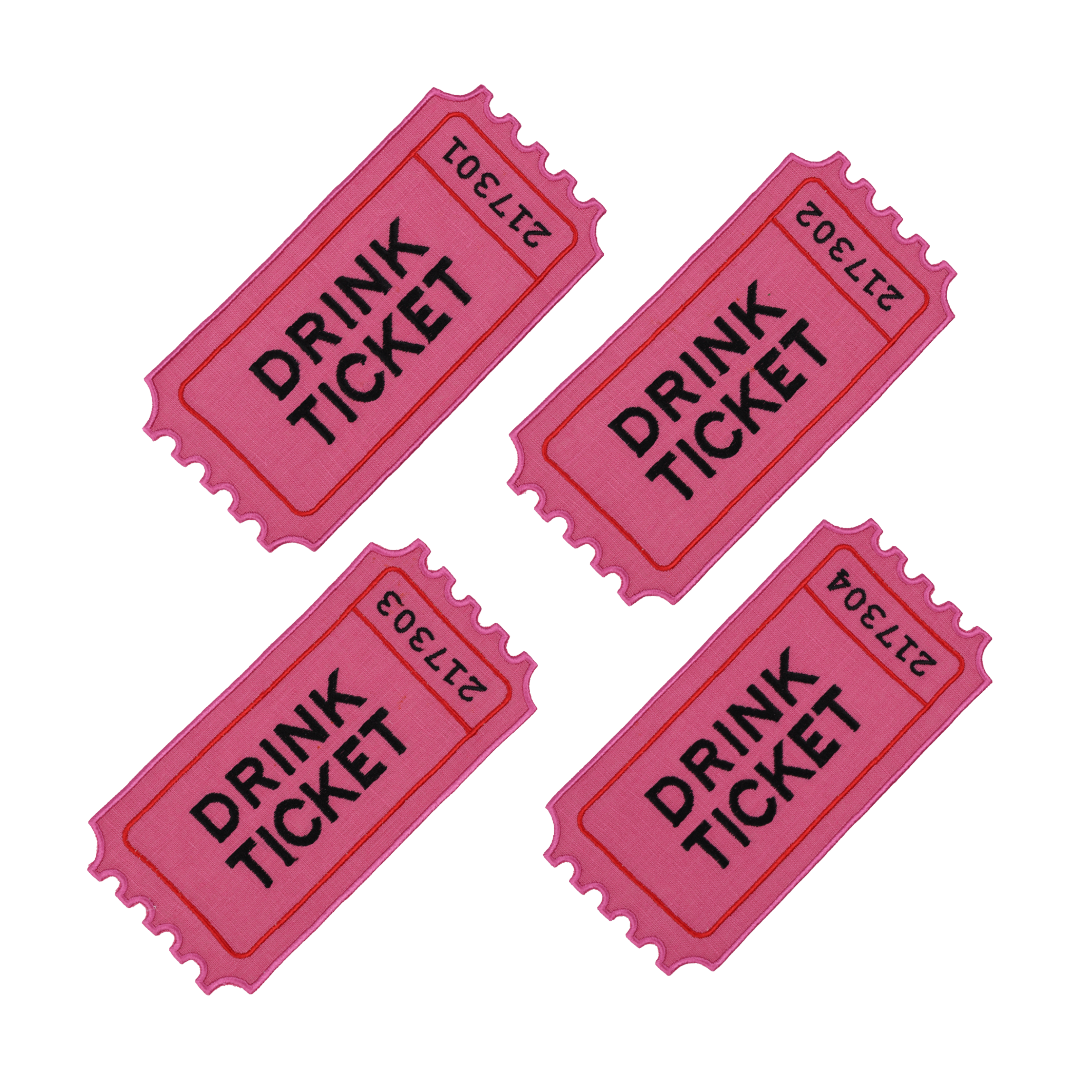 Drink Ticket Cocktail Napkins Set of 4