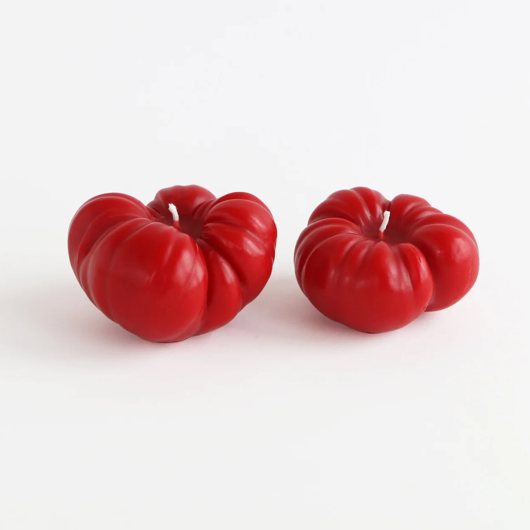 Large Heirloom Tomato Beeswax Candle - Red