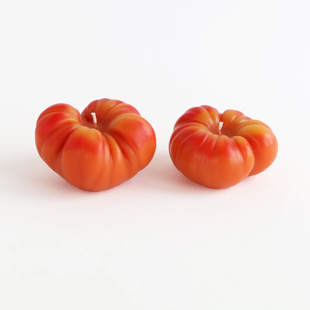 Large Heirloom Tomato Beeswax Candle - Orange