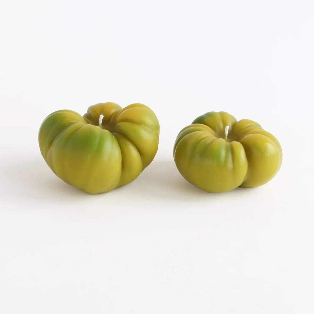 Large Heirloom Tomato Beeswax Candle - Green