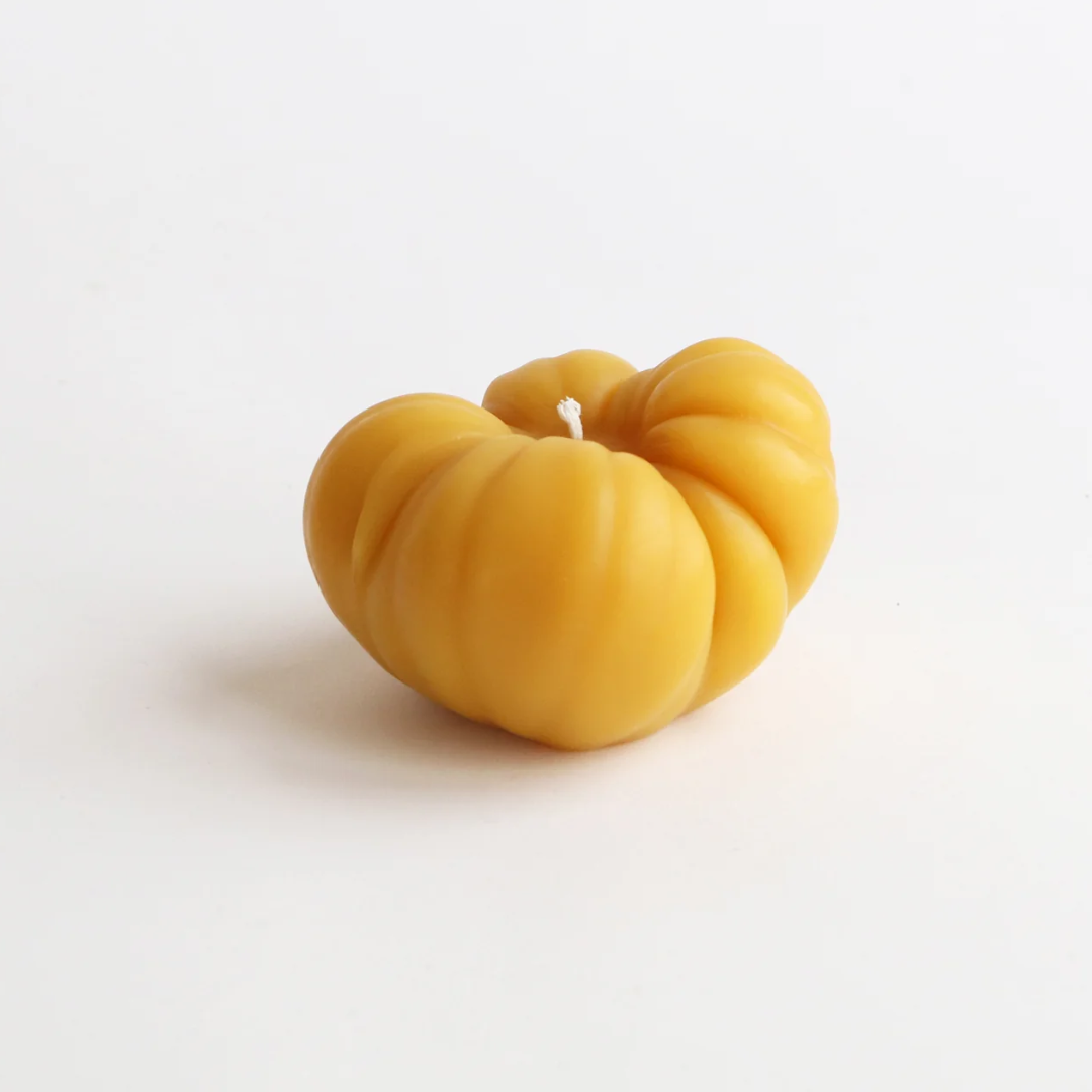 Large Heirloom Tomato Beeswax Candle - Natural