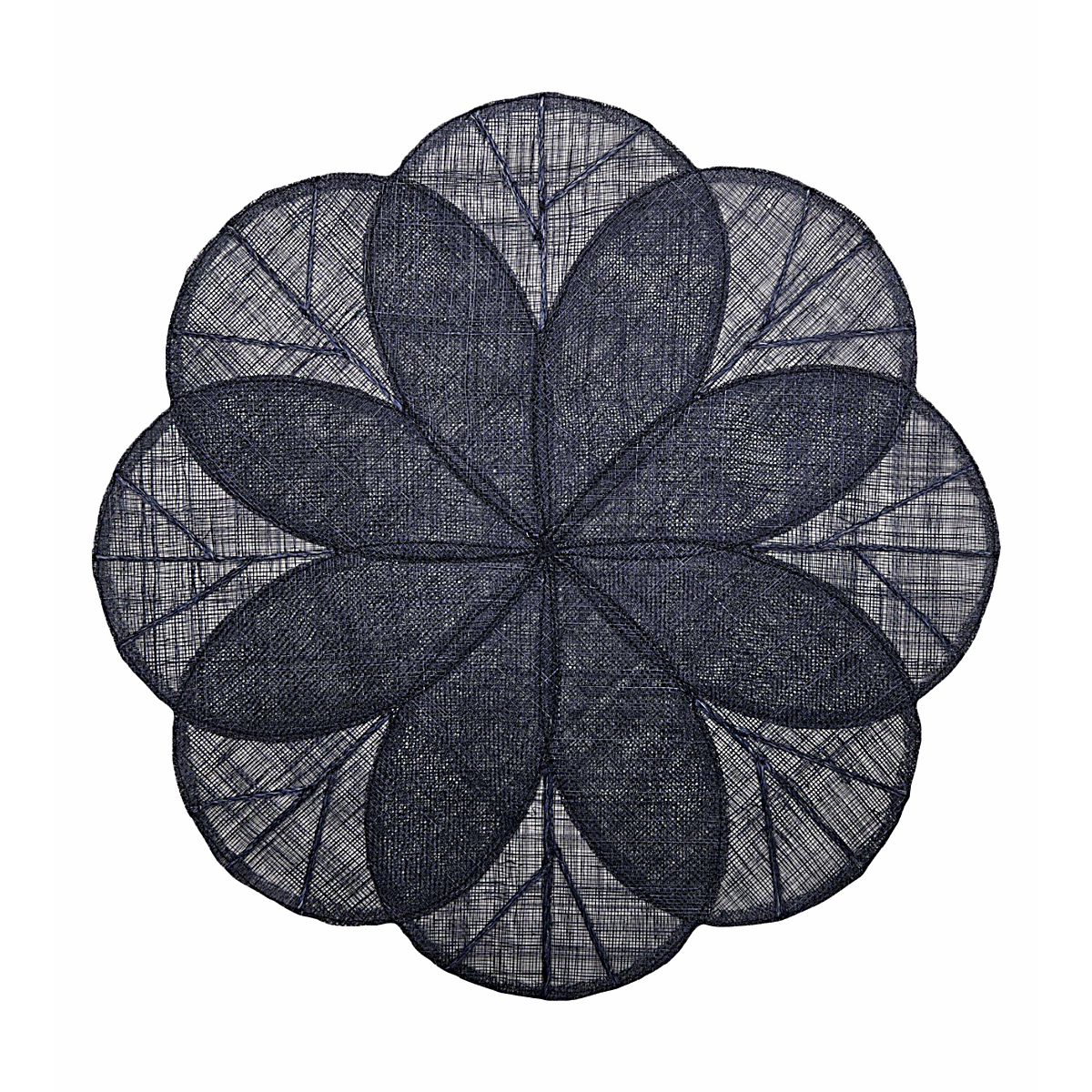 Sinamay Flower Placemat Set of 4 - Navy Blue