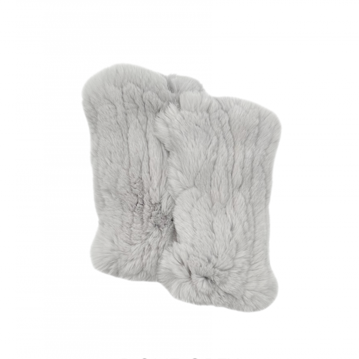 Rex Rabbit Fur Fingerless Gloves - Dove Grey