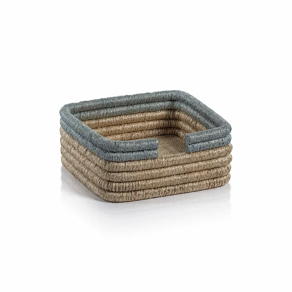 La Côte Coiled Rattan and Abaca Cocktail Napkin Holder