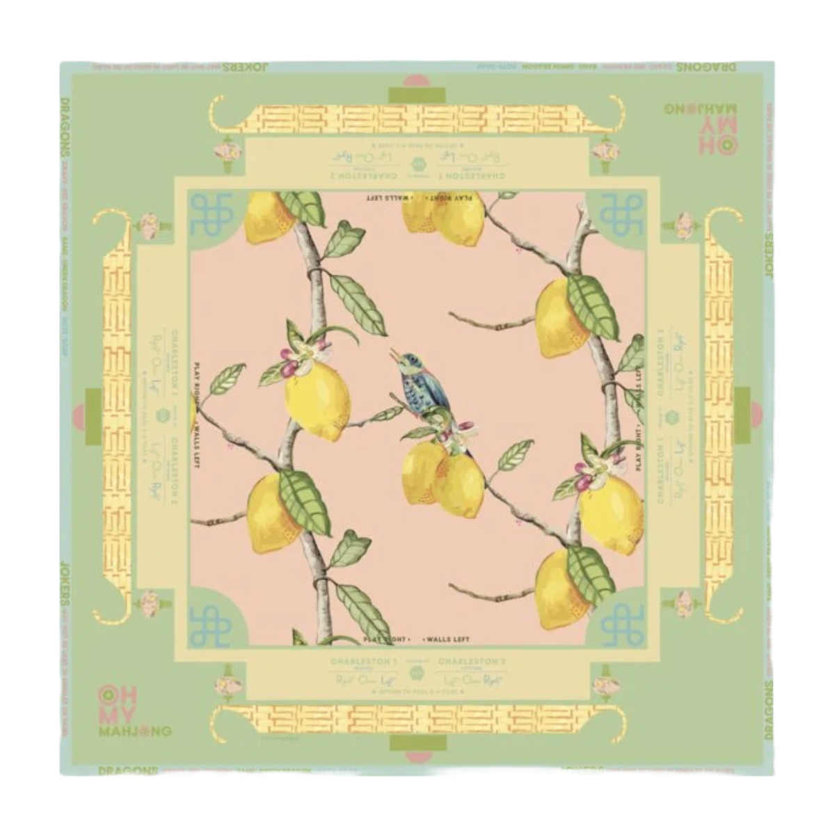Mahjong Mat - Citrus Song Bird