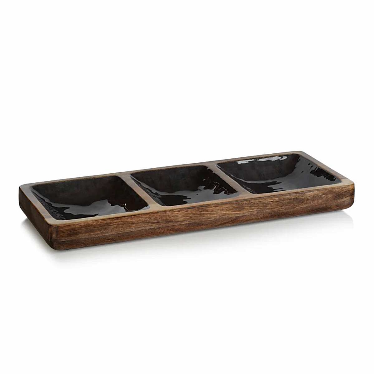 Desert Oasis Mango Wood Sectional Condiment Set