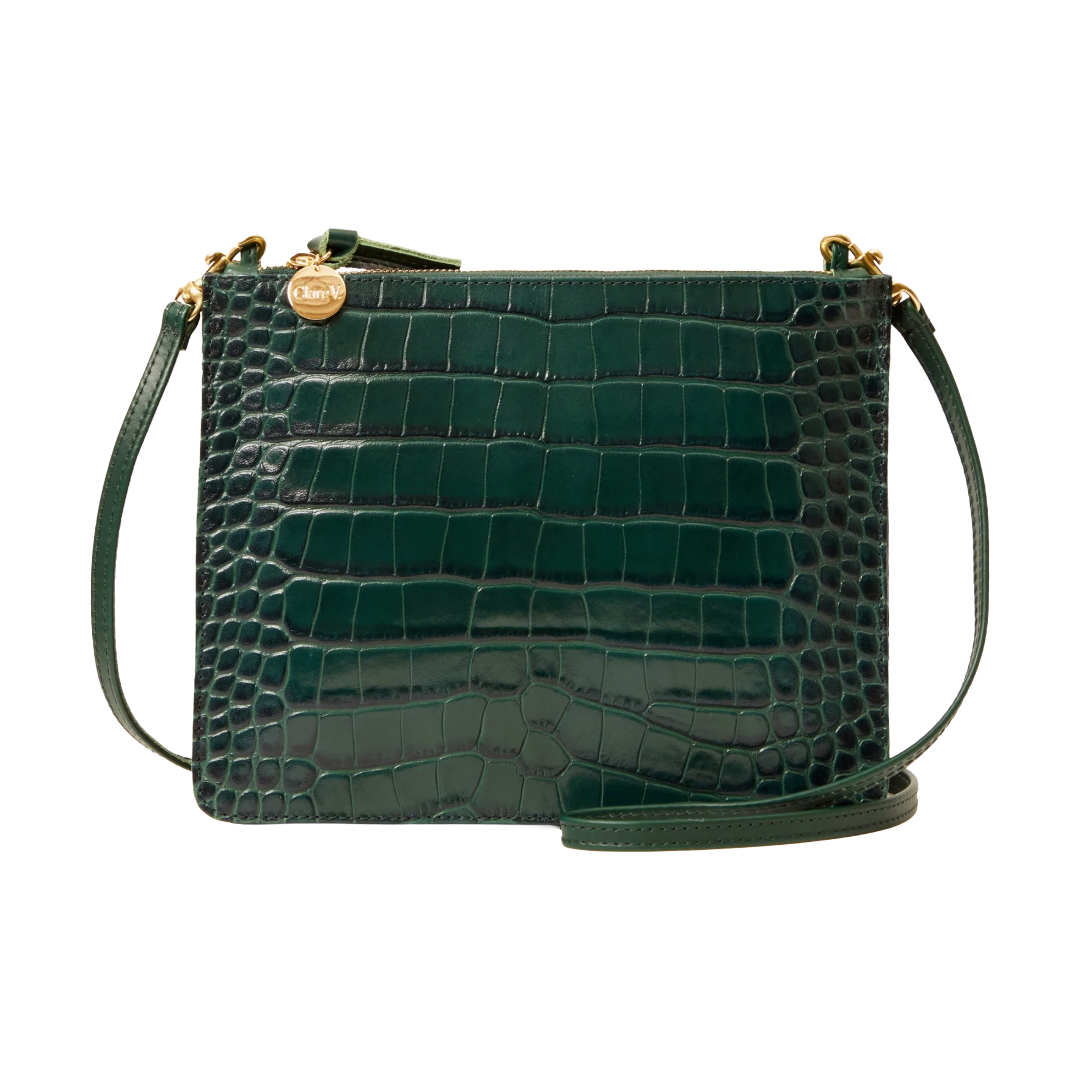 Margo Double Sac Bretelle - Deep Pine Croco
