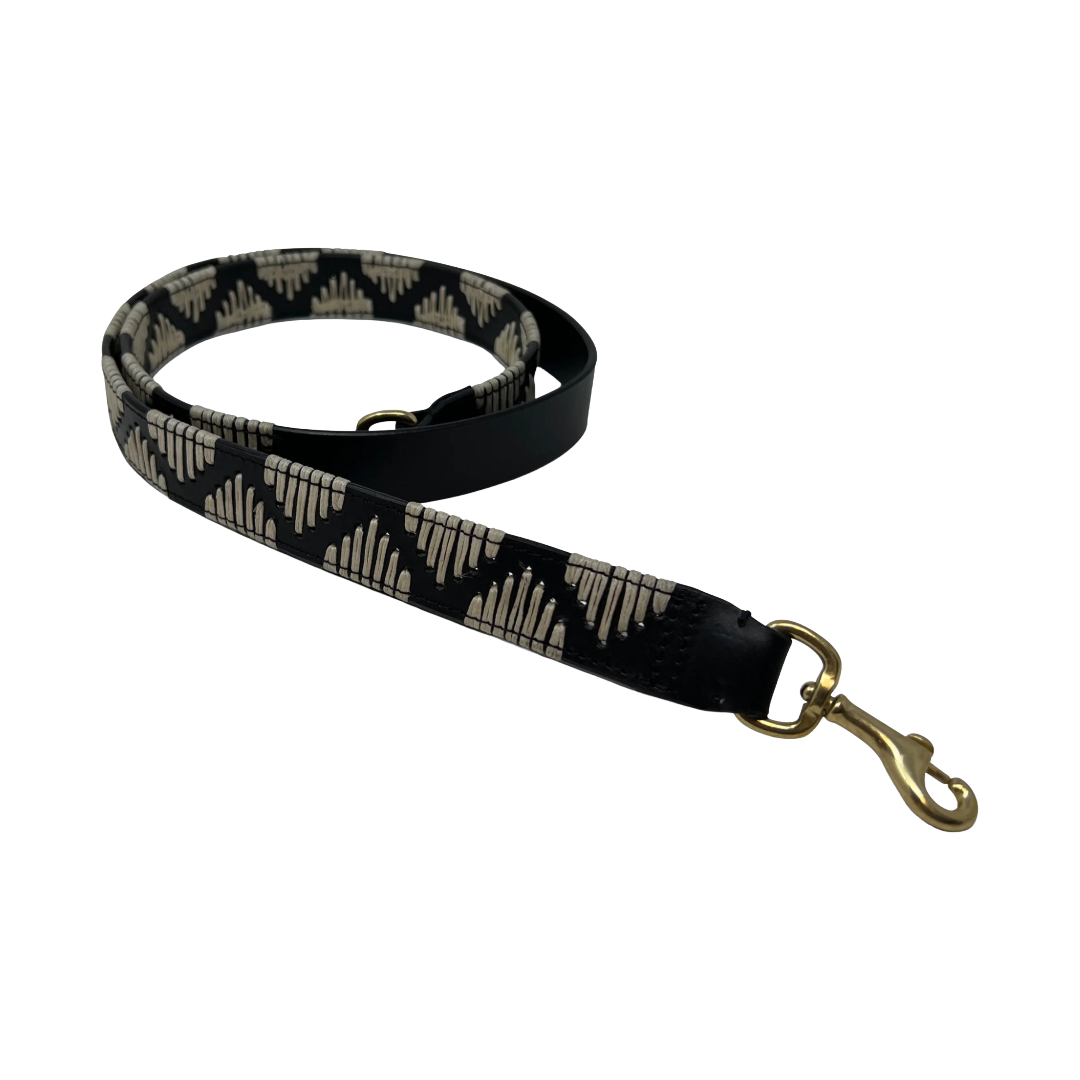 Black and White Embossed Wrap Crossbody Strap