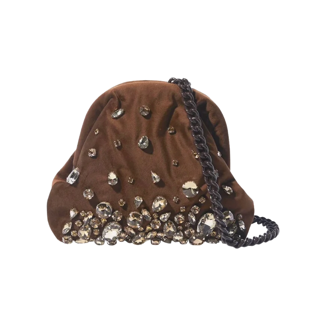 Pepita Clutch - Brown